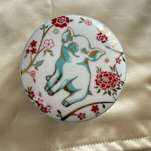 Tiffany & Co. Blue and Red Pig Ceramic Plate